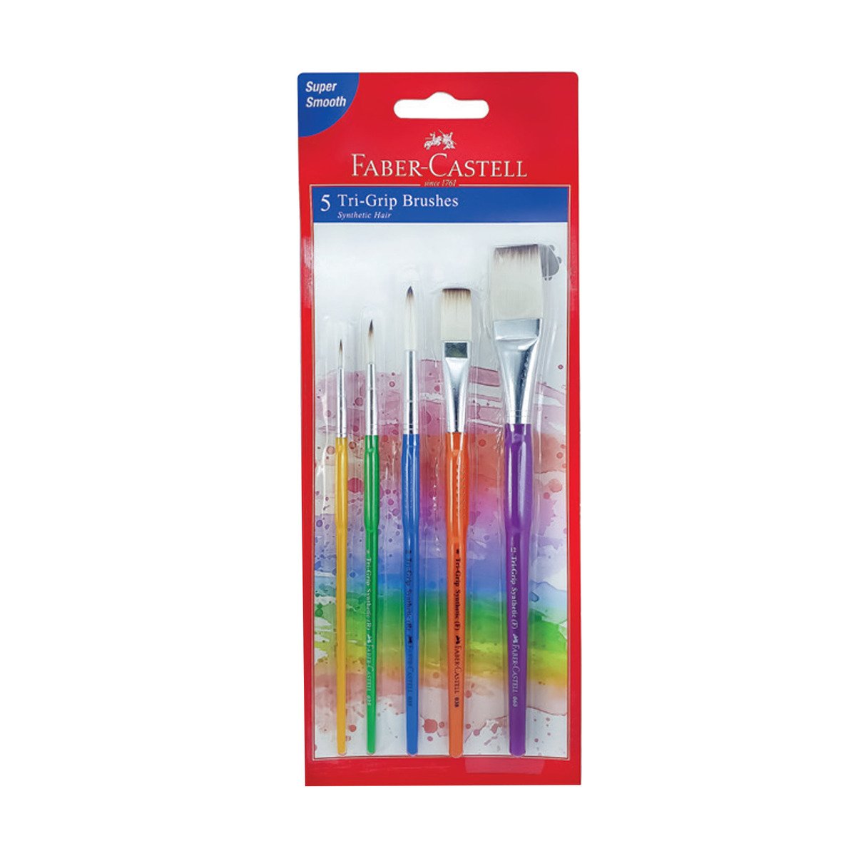 Faber-Castell Grip Paint Brush Round&Flats 5's 280815