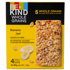 Be-Kind Whole Grains Banana Bar 4 x 30g