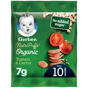 Gerber Organic Nutripuffs Tomato & Carrot Sachet 7g