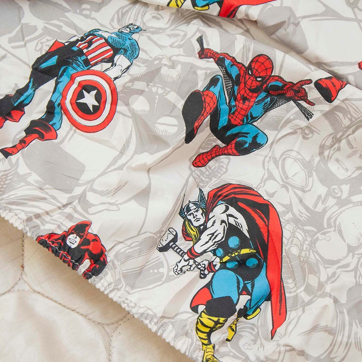 Marvel Avengers Fitted Bed Sheet for Kids -Super Soft, Fade Resistant (Official Marvel Product) 90x190+25cm RHA11982