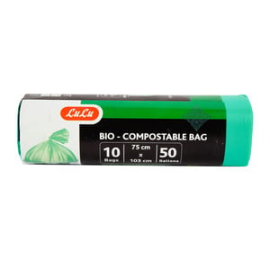 LuLu Green Bio-Compostable Garbage Bags 50 Gallons Size 75cm x 103cm 10pcs