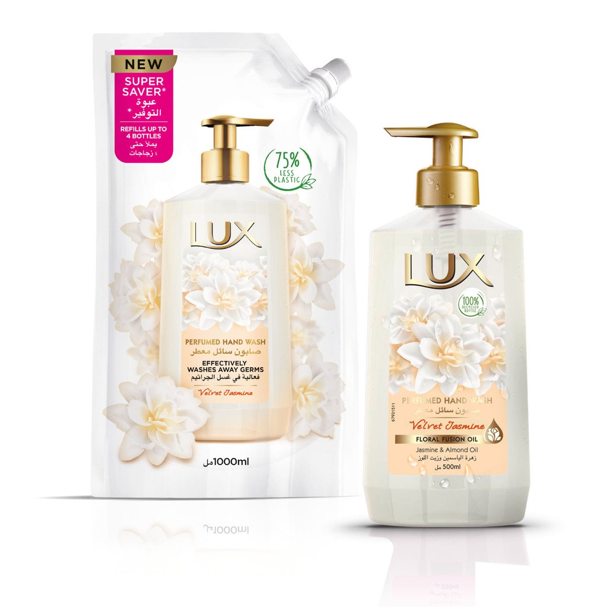 Lux Perfumed Hand Wash Velvet Jasmine 500 ml + Refill 1 Litre