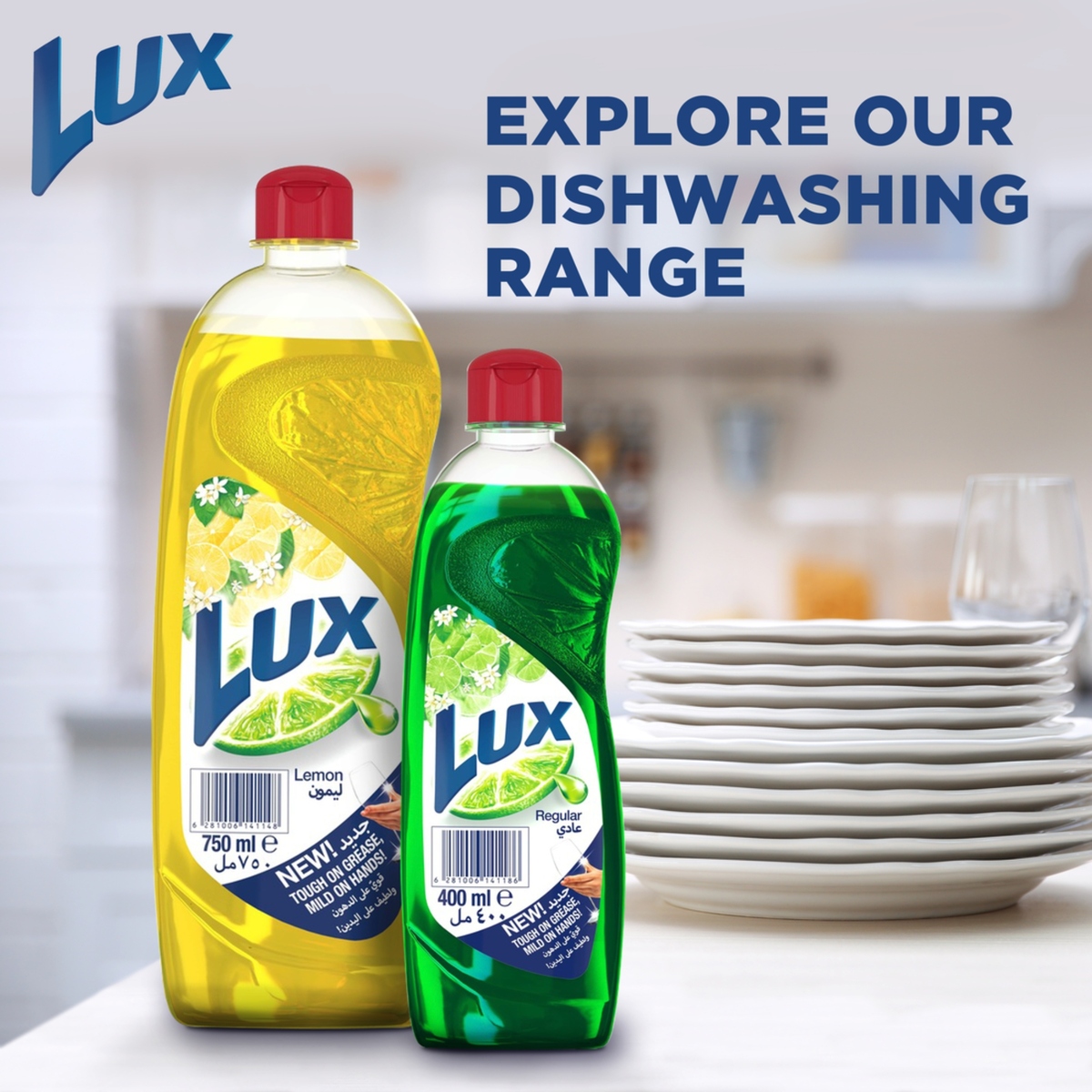 Lux Regular Dishwashing Liquid Value Pack 2 x 750ml