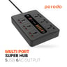 Porodo Multi Port USB Hub PD-FWCH003-BK Grey