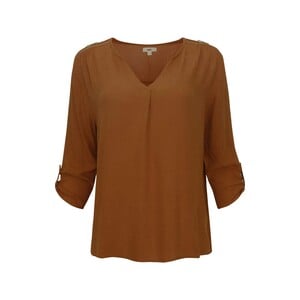 Reo Women's Blouse L/S D8W731-Brown Orange 12