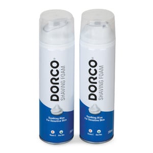 Dorco Shaving Foam Soothing Aloe 2 x 200ml