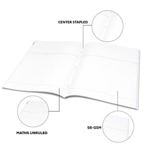 Classmate Exercise Book Centre Stapled 240x180mm 56-GSM Maths Ruled 200 Pages Assorted