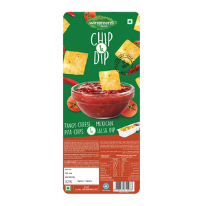 Wingreens Farms Chip & Dip Tangy Cheese Pita Chips & Mexican Salsa Dip 70 g