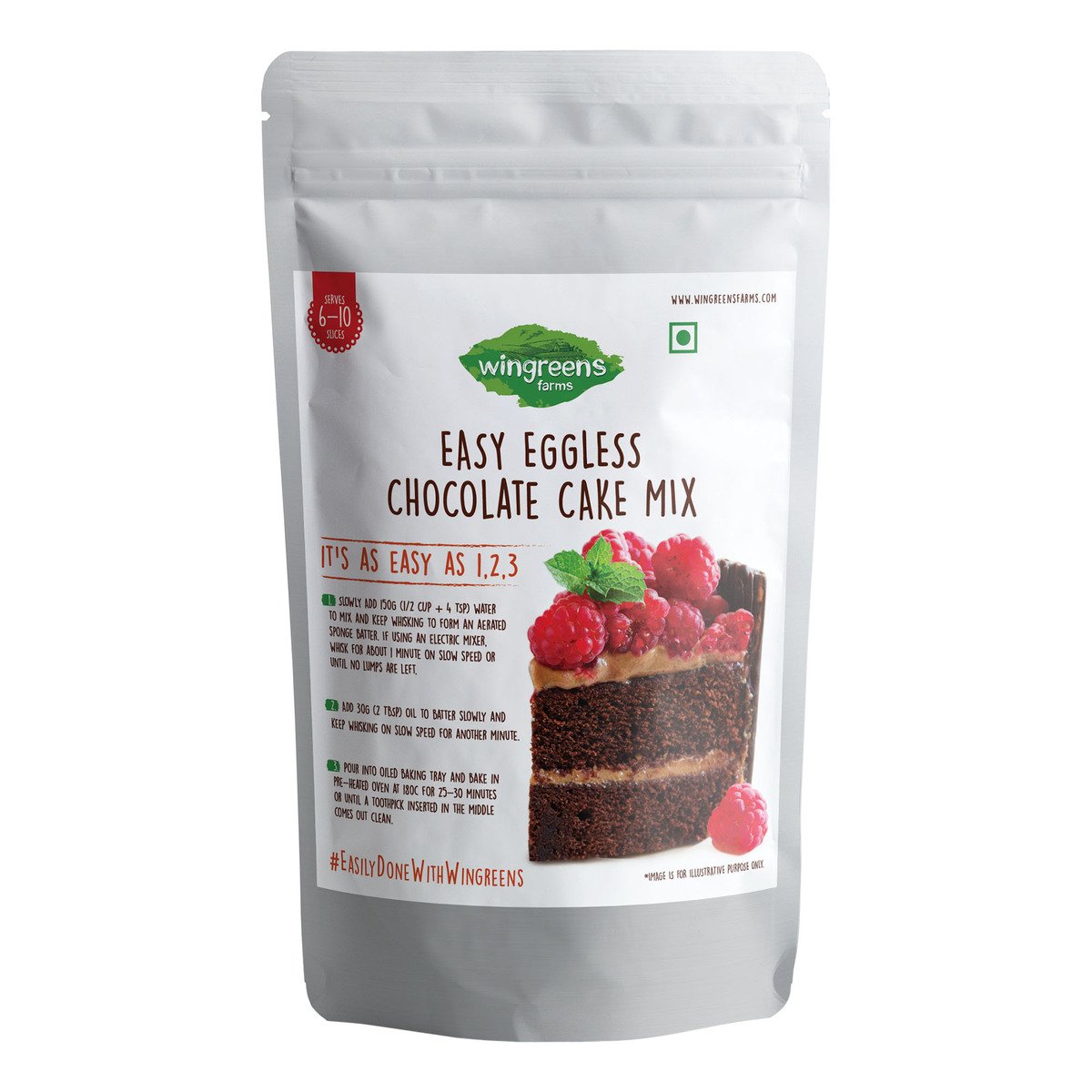 Wingreens Farms Easy Eggless Chocolate Cake Mix 300 g