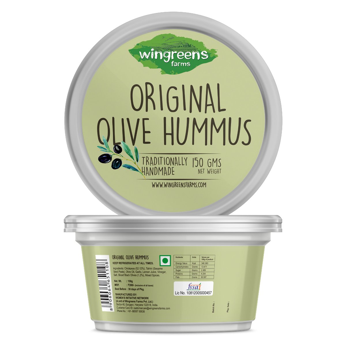 Wingreens Farms Original Olive Hummus 150 g