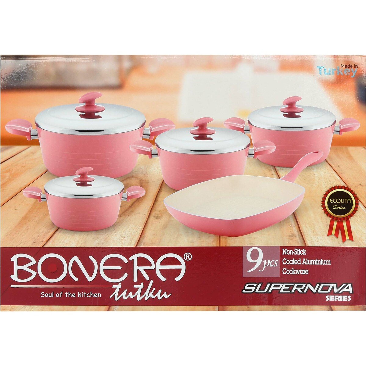Bonera Cookware Set-Granite SNV 9pcs Assorted Colors