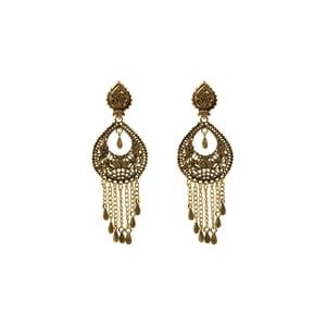 Eten Traditional Ethnic Earrings Antique Oxidized Gold Color WB002
