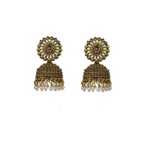 Eten Traditional Ethnic Earrings Antique Oxidized Gold Color WB007