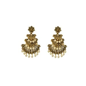 Eten Traditional Ethnic Earrings Antique Oxidized Gold Color WB020