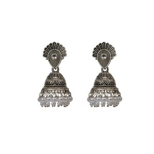 Eten Traditional Ethnic Earrings Antique Oxidized Silver Color WB024