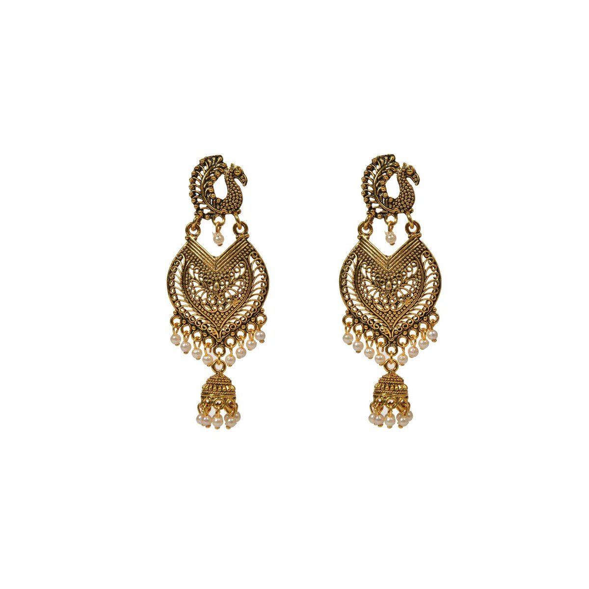 Eten Traditional Ethnic Earrings Antique Oxidized Gold Color WB026