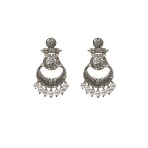 Eten Traditional Ethnic Earrings Antique Oxidized Silver Color WB027