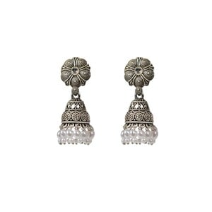 Eten Traditional Ethnic Earrings Antique Oxidized Silver Color WB030
