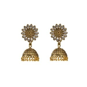 Eten Traditional Ethnic Earrings Antique Oxidized Gold Color WB031
