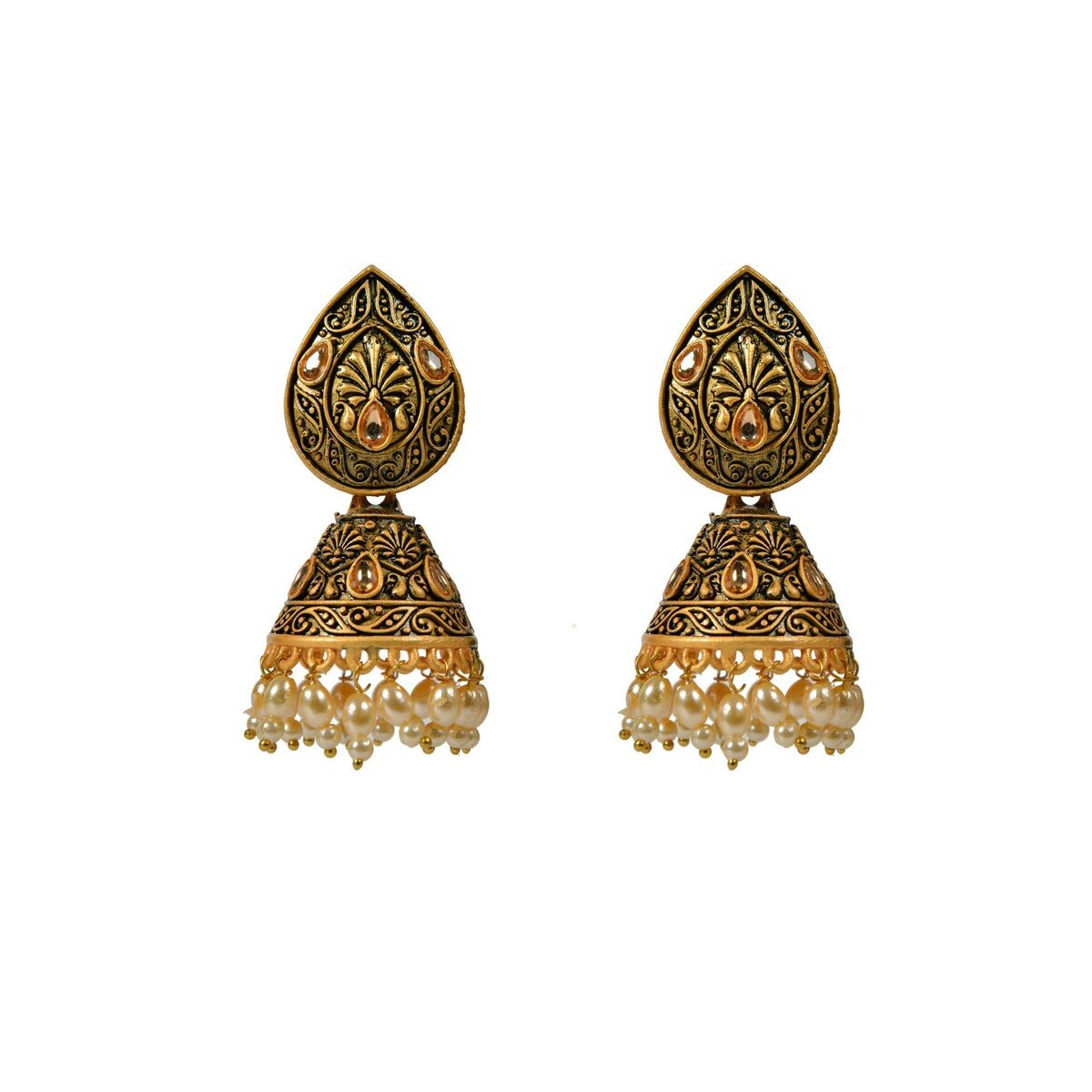 Eten Traditional Ethnic Earrings Antique Oxidized Gold Color WB033