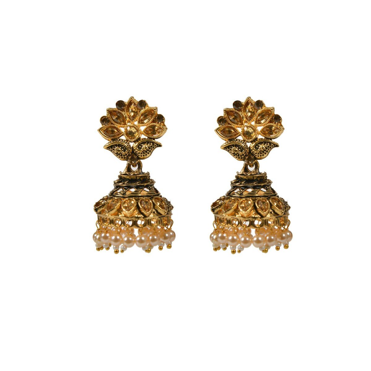 Eten Traditional Ethnic Earrings Antique Oxidized Gold Color WB034