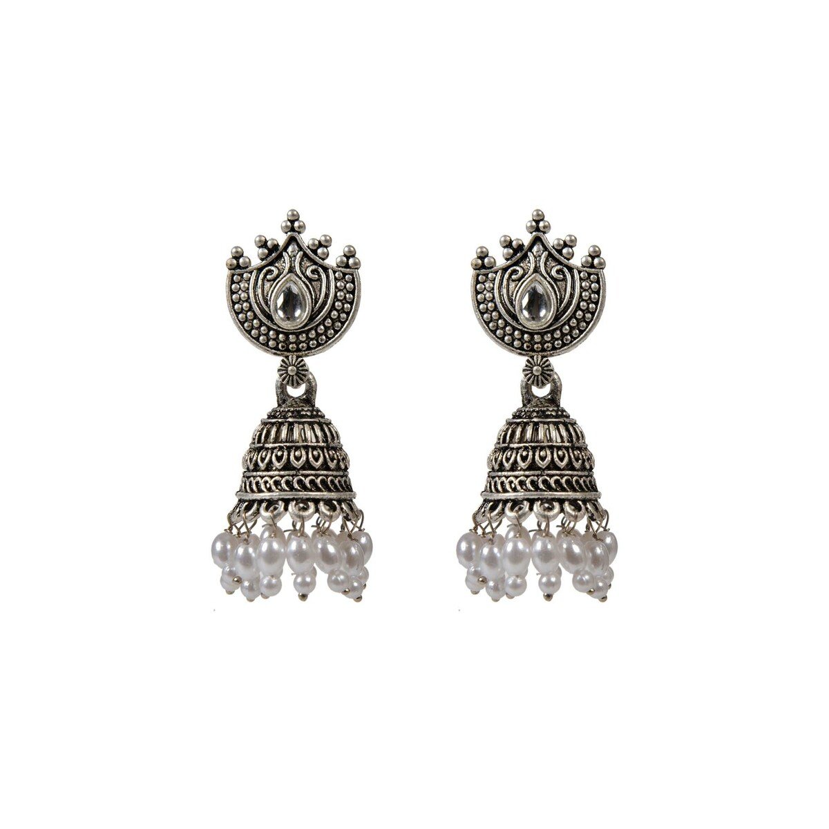 Eten Traditional Ethnic Earrings Antique Oxidized Silver Color WB036