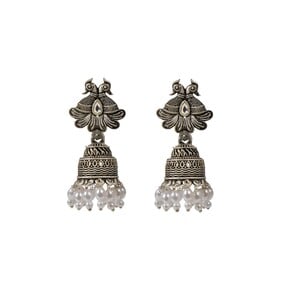 Eten Traditional Ethnic Earrings Antique Oxidized Silver Color WB040
