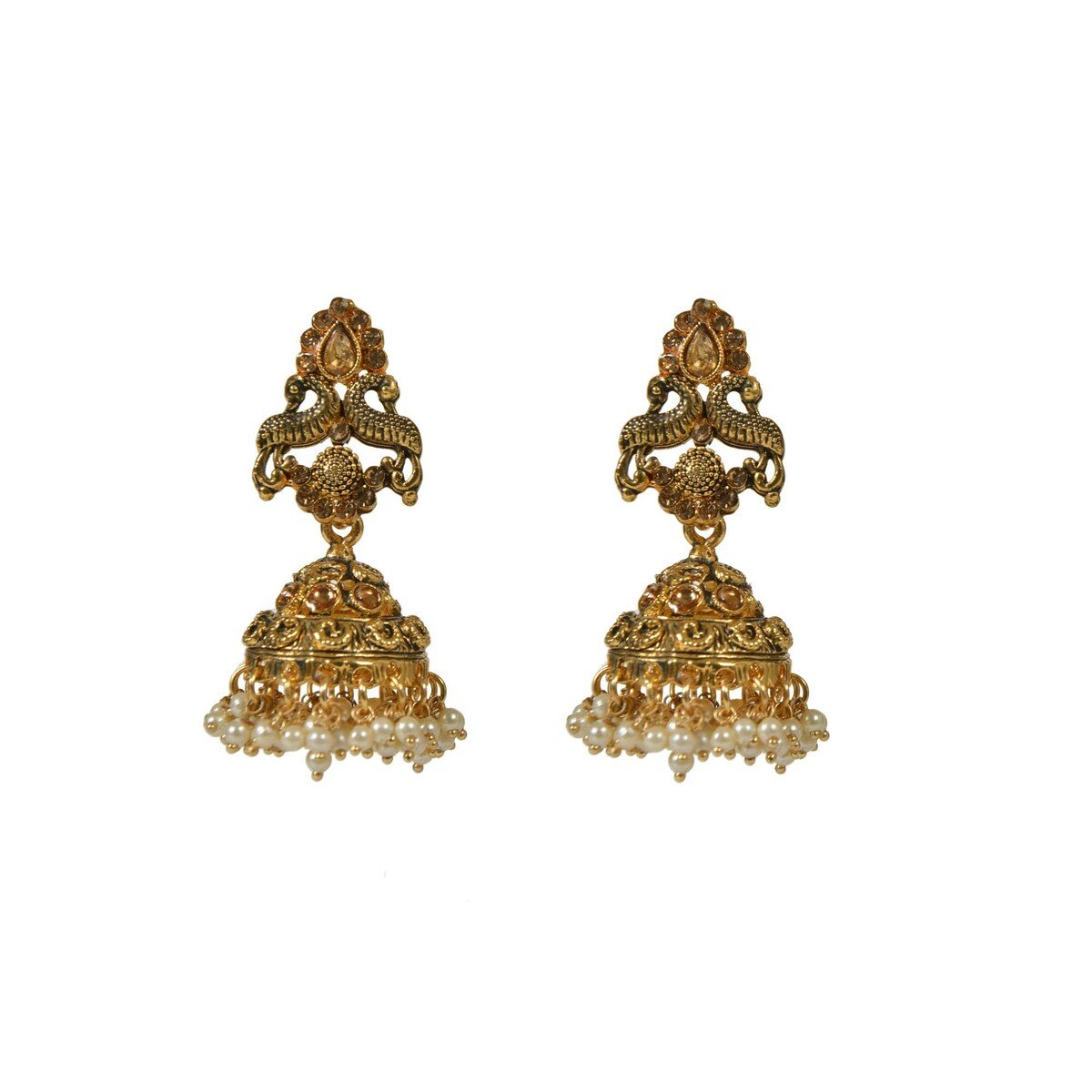 Eten Traditional Ethnic Earrings Antique Oxidized Gold Color WB041