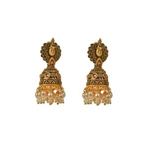 Eten Traditional Ethnic Earrings Antique Oxidized Gold Color WB043