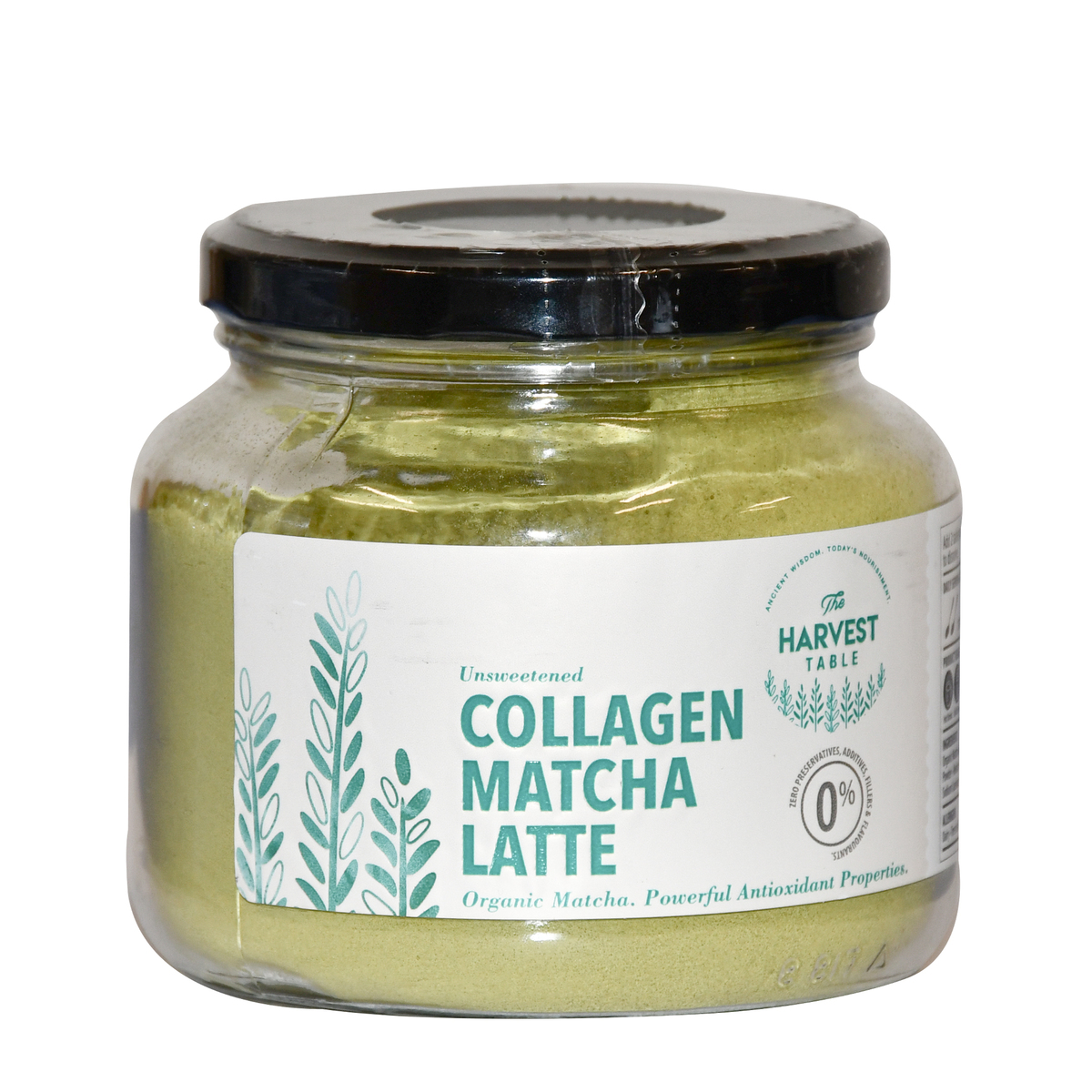 The Harvest Table Unsweetened Collagen Matcha Latte 220g