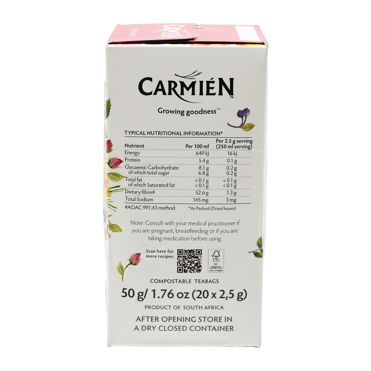 Carmien Rooibos Pyramid Floral Berry 20 Teabags
