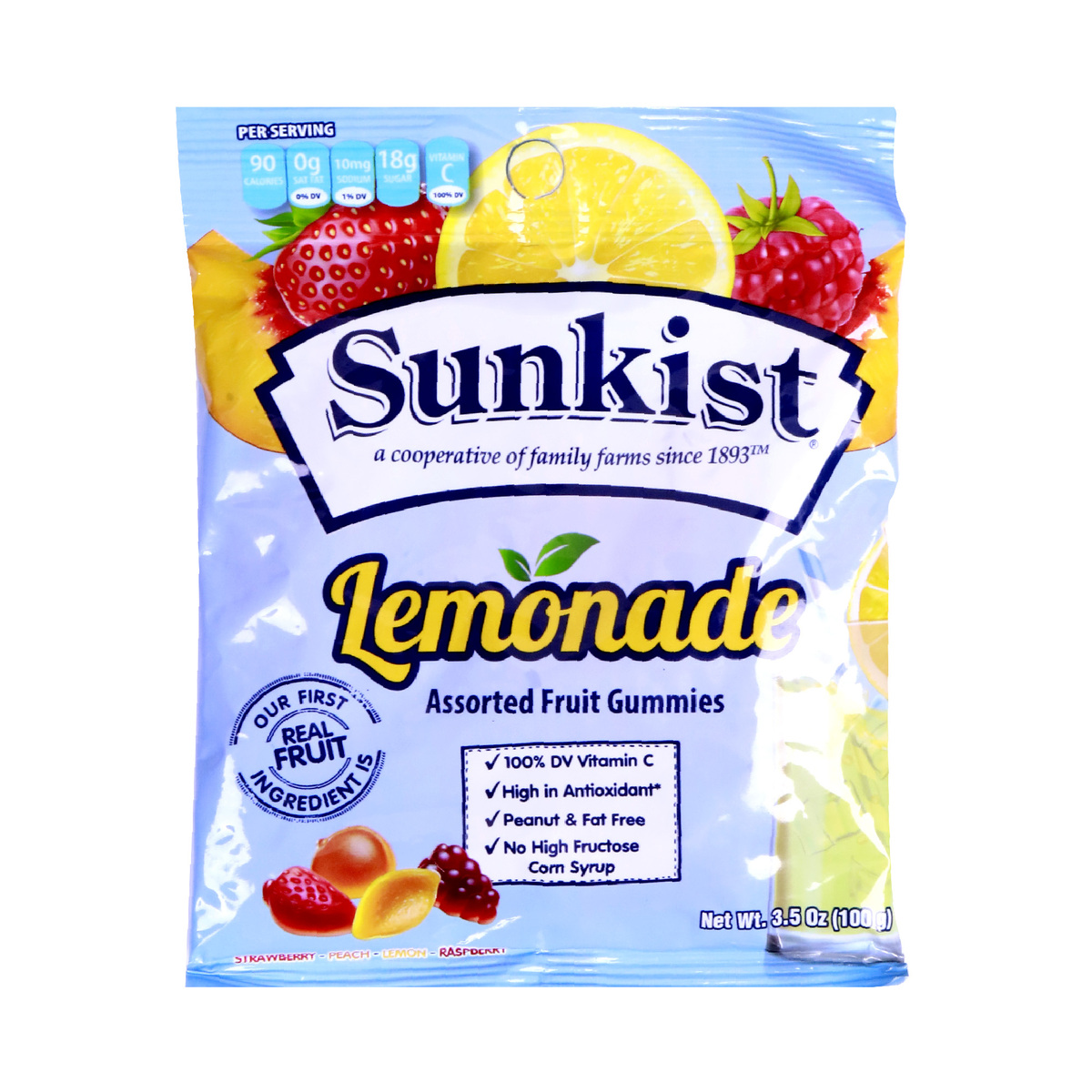 Sunkist Assorted Fruit Gummies Lemonade 100 g