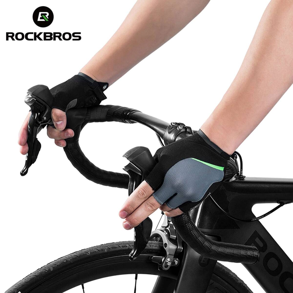 ROCKBROS Half Finger Cycling Gloves S159BGR Large