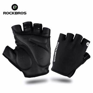 ROCKBROS Half Finger Cycling Gloves Black S106BK Medium