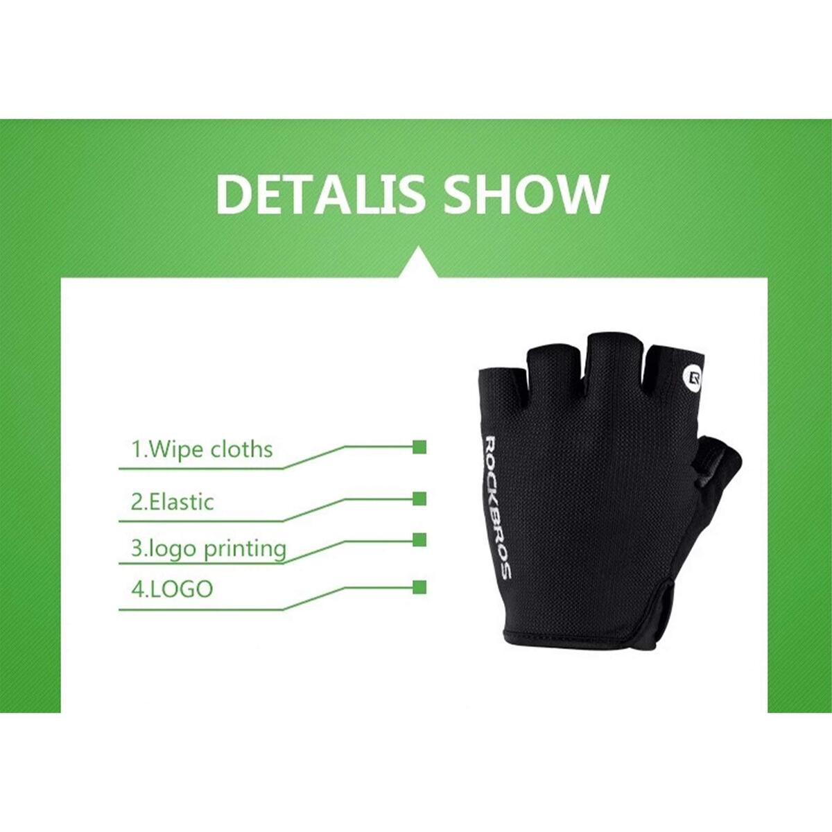 ROCKBROS Half Finger Cycling Gloves Black S106BK Extra Large