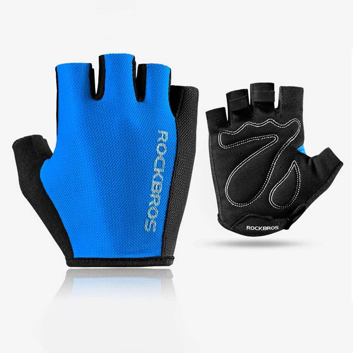 ROCKBROS Half Finger Cycling Gloves Blue S099BL Medium