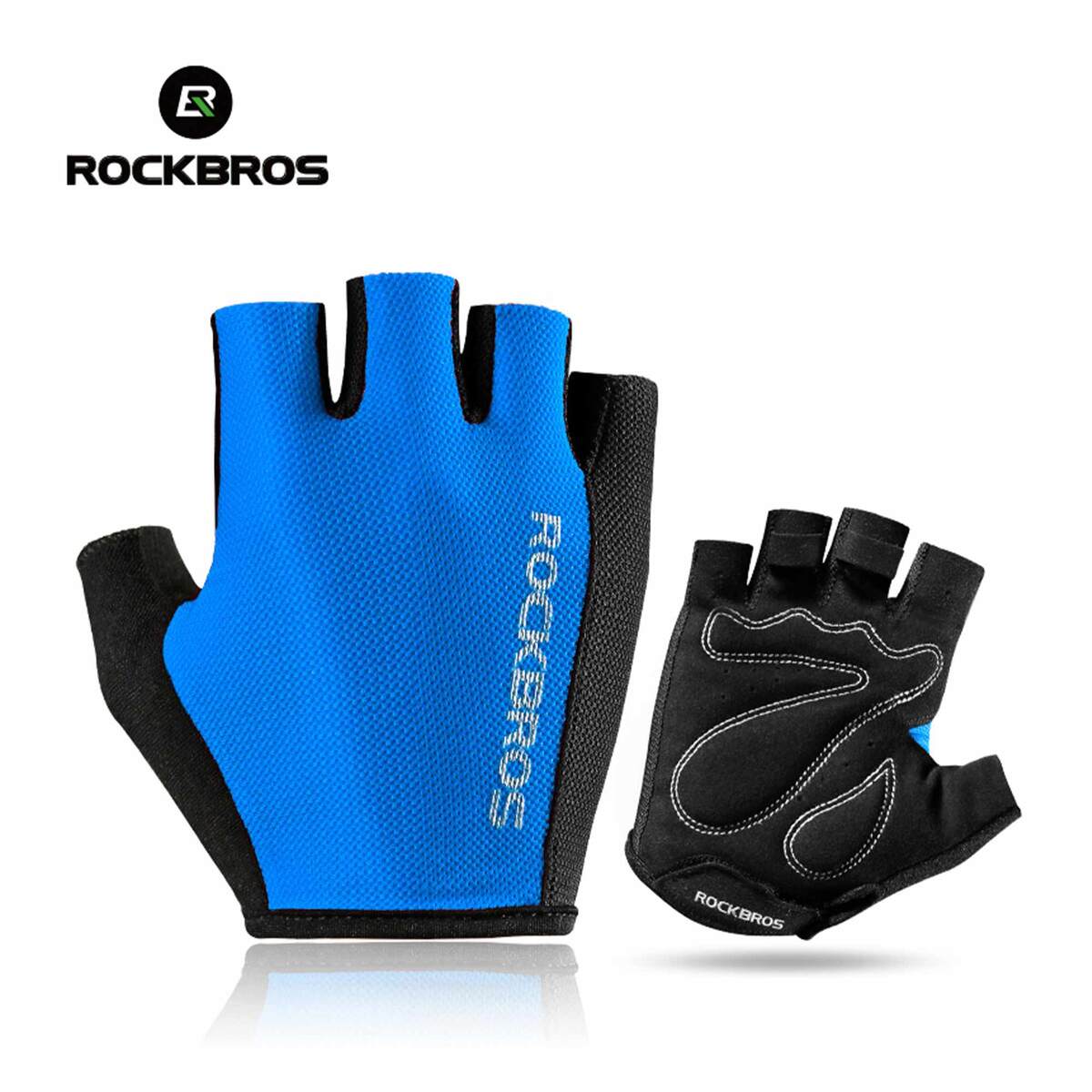 ROCKBROS Half Finger Cycling Gloves Blue S099BL Medium