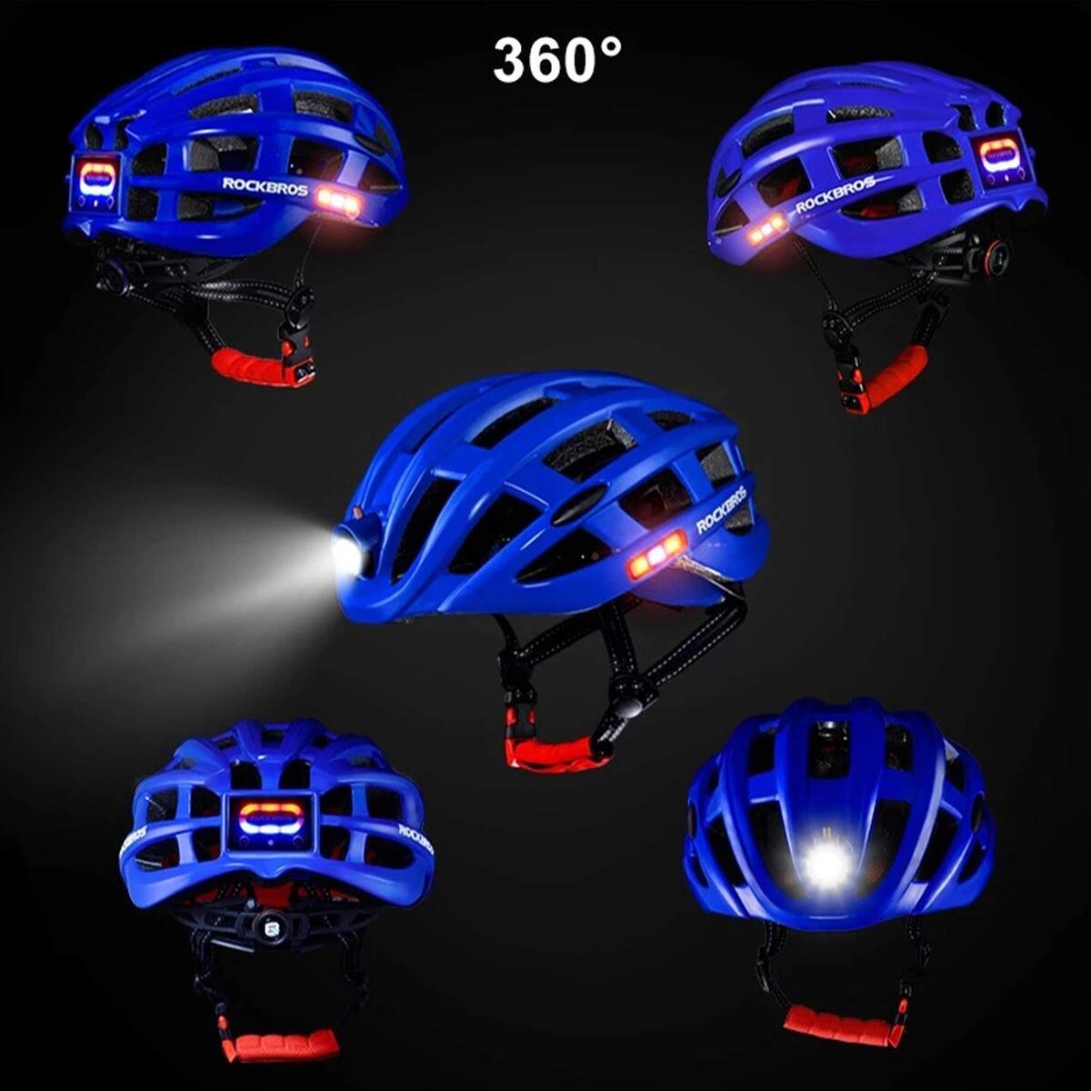 ROCKBROS Cycling Helmet With Light ZN1001-BL Blue