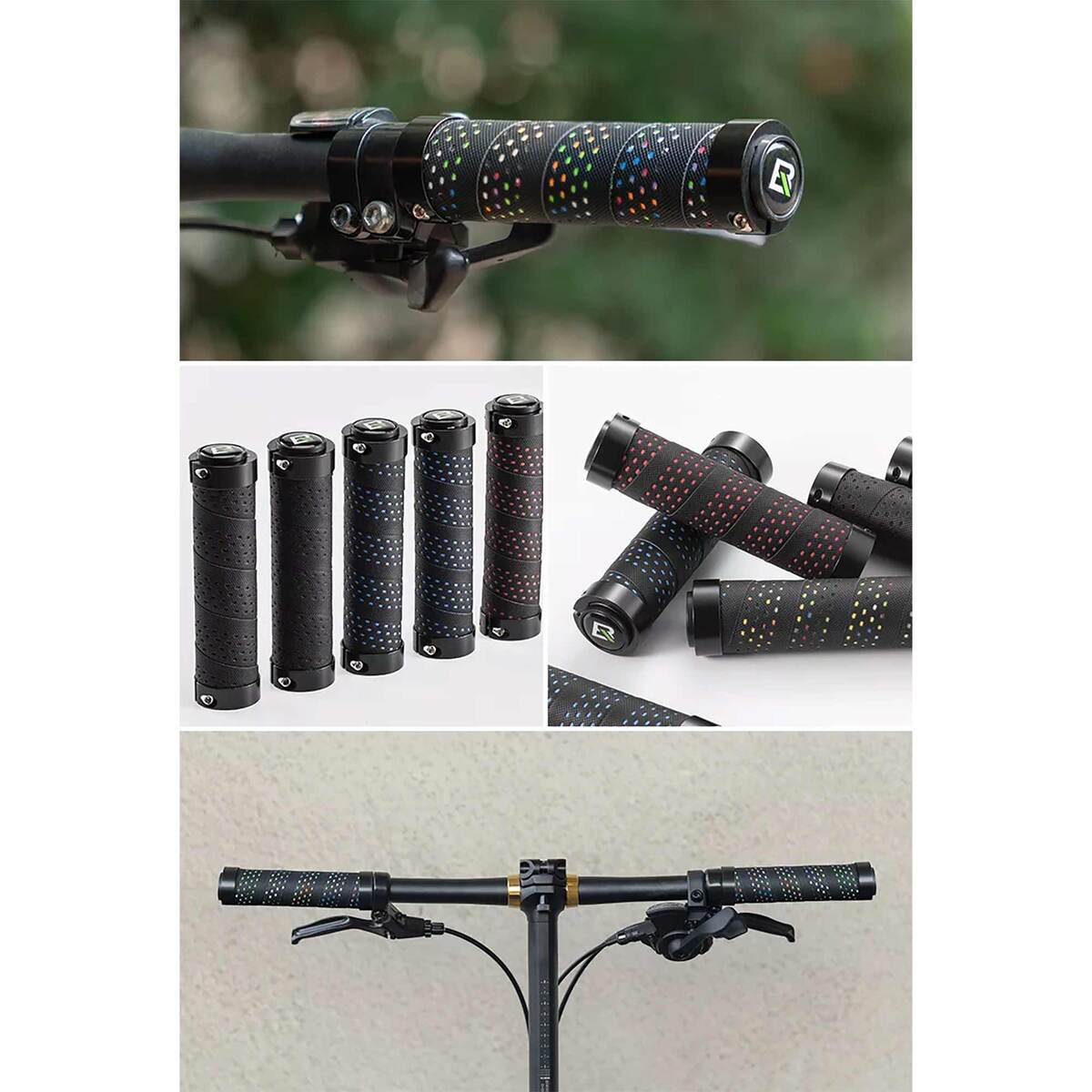 ROCKBROS Bicycle Handlebar Grips Anti-Slip Aluminum Alloy Ring Lock BTCR-BKBK Black