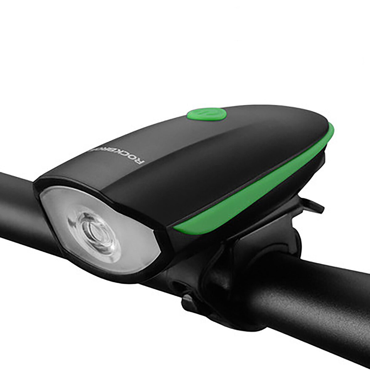 ROCKBROS Bicycle Rechargeable Light with Horn 7588-G Black Green