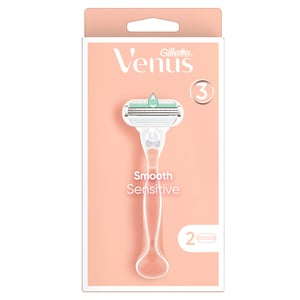 Venus Smooth Sensitive Women's Razor Handle + 2 Razor Blade Refills