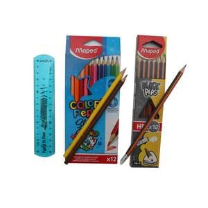 Maped ColorPeps Color Pencils 12's + Black'Peps HB Pencils 12's + Ruler 15cm