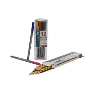 Staedtler Triplus Fineliner 12's + Staedtler Noris HB Pencils 12's