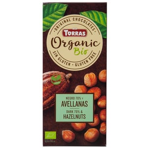 Torras Organic Dark Chocolate 70% Hazelnuts 100g