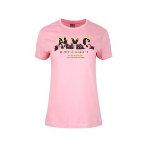 Reo Women's Graphic Tees Short Sleeve Pink 8/Extra Small