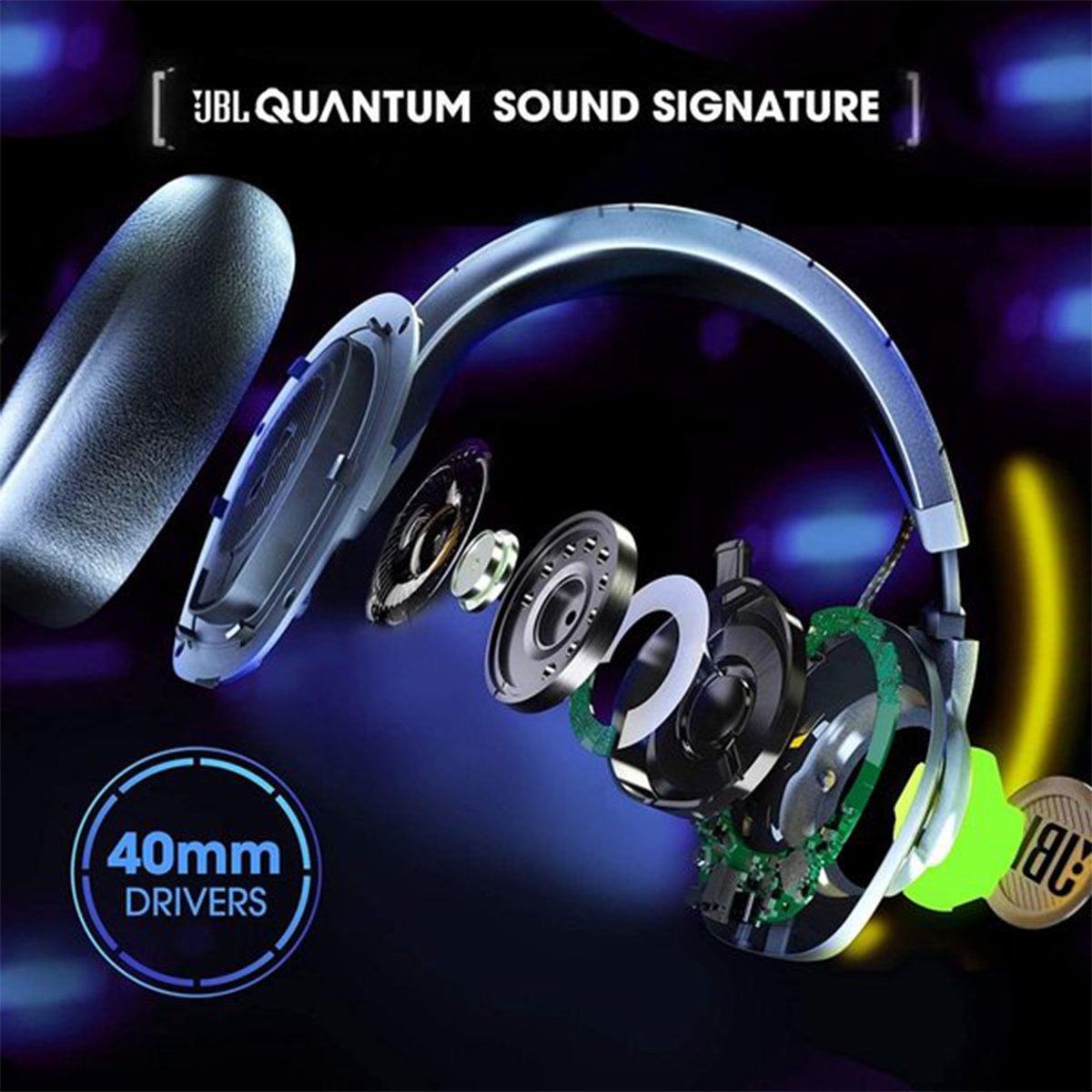 JBL QUANTUM100BLU Wired Over Ear Headphones Blue