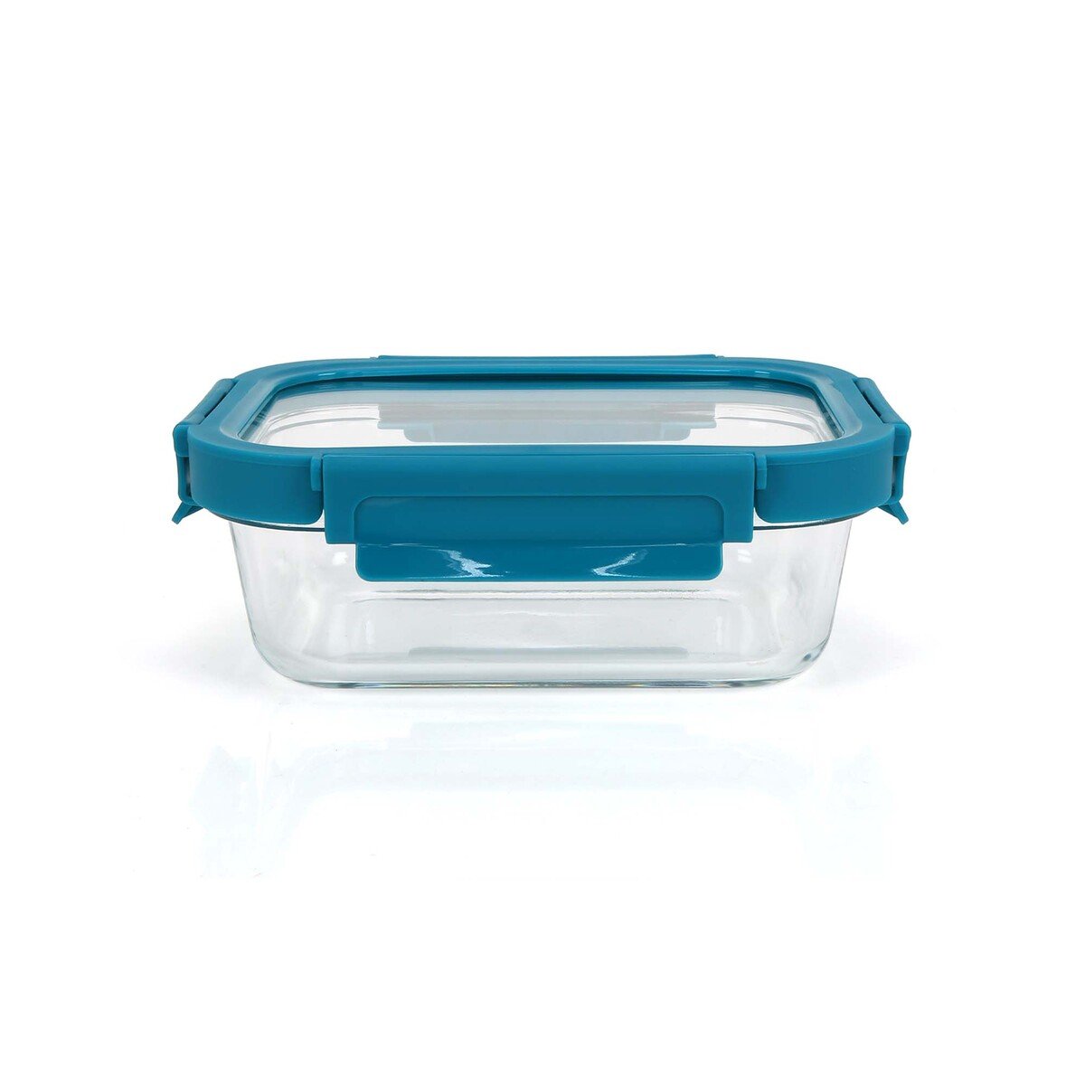 حافظه طعام زجاجية مستطيلة لتخزين الطعام بغطاء من شيفلاين ، أزرق (أزرق مخضر) ، 640 مل