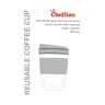 Chefline Reusable Glass With Silicone Sleeve Coffee Cup With Plastic Lid And Slider Opening, Blue (Teal Blue), 320 ml