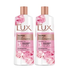 اشتري قم بشراء Lux Body Wash Delicate Fragrance Soft Rose 2 x 500 ml Online at Best Price من الموقع - من لولو هايبر ماركت Shower Gel&Body Wash في الامارات