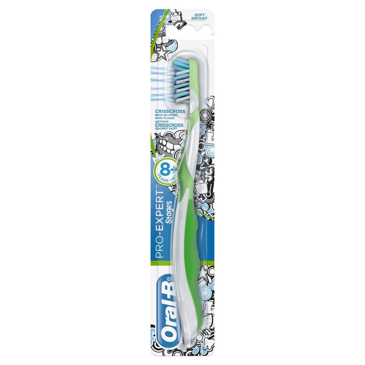 Oral-B Pro-Expert Junior (8+ years) Soft Toothbrush with Tongue Cleaner Assorted Color
